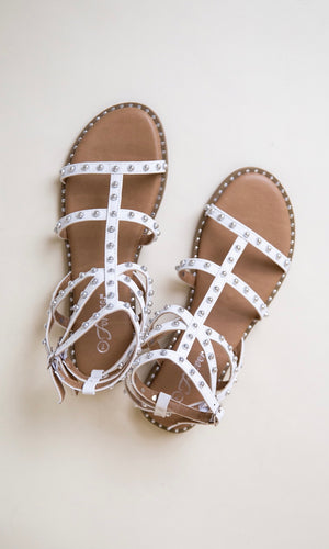 On The Way Wrap Sandals - White