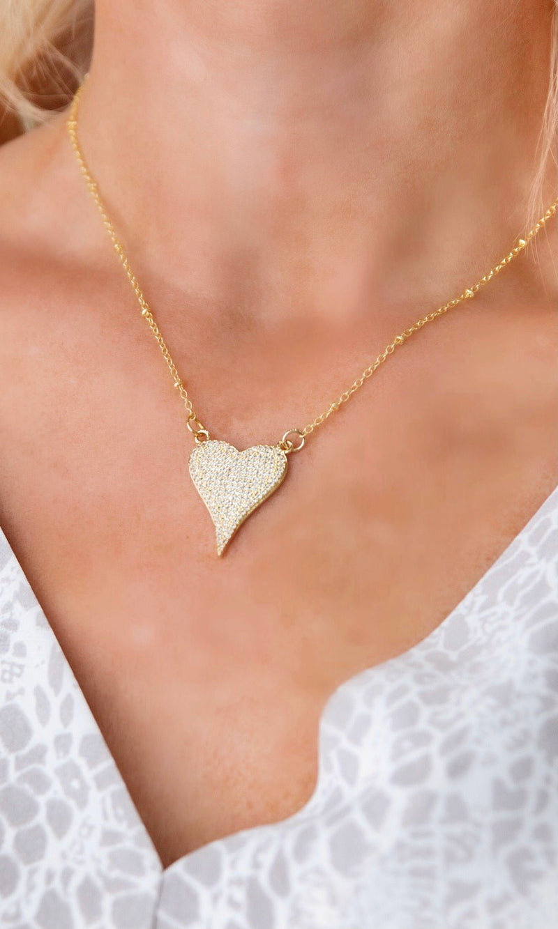 Golden Dimond Heart Necklace