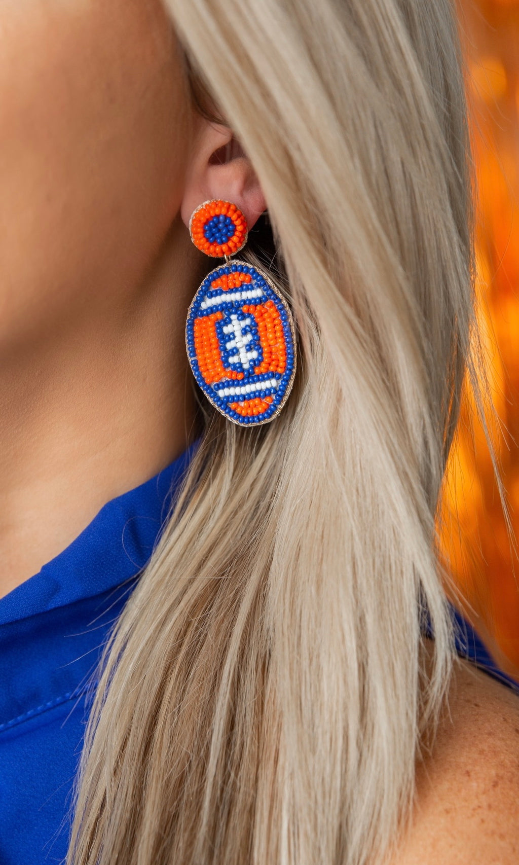 UF Football Earrings - Orange/Blue