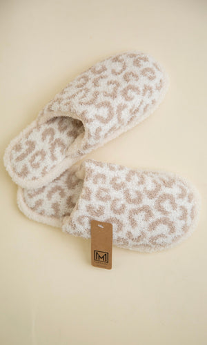 Leopard Slippers - Tan