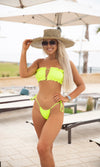 Sailing Through Paradise Bikini Top - Neon Yellow