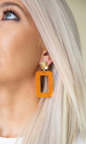 Interception Earrings - Orange/Gold