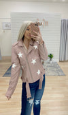 Star Gaze Leather Jacket - Blush