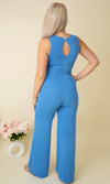 She's It Ribbed Jumpsuit - Blue