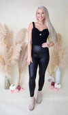 Right With Me Ribbed Bodysuit - Black