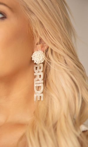 Bride Shimmer Earrings - Pearl Top