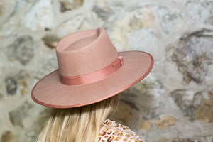 Wide Brim Hat - Mauve