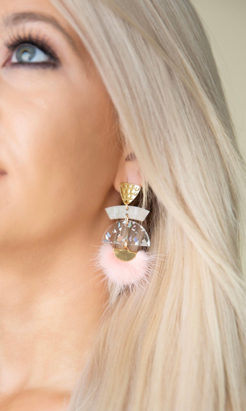 Fabulous Me Earrings - Pink/Gold