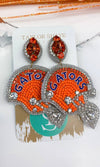 Gator Helmet Earrings - Orange