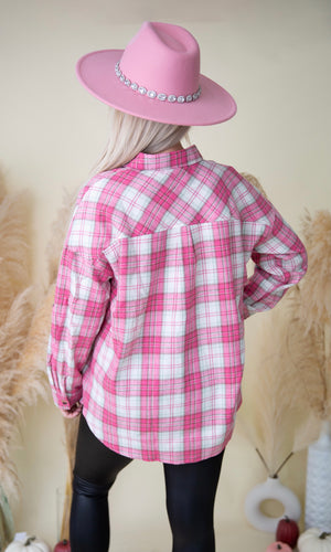 Lovely Days Flannel Top - Pink