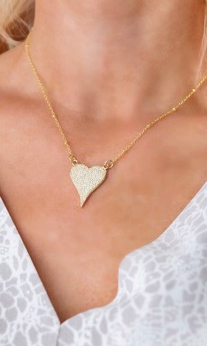 Golden Dimond Heart Necklace