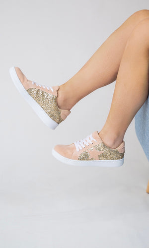 Sparkle Babe Sneaker - Pink/Gold 10