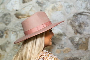 Wide Brim Hat - Mauve